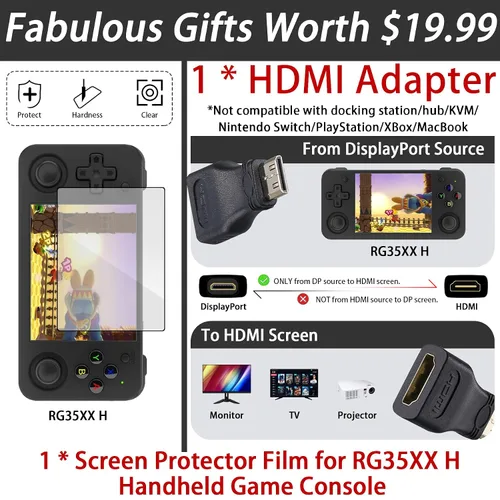 Vista 4 de khanka Hard Travel Case Replacement for RG35XX H Retro Handheld Game Console,3.5 Inch IPS Screen Linux System,(Case Only + One Screen Protector +