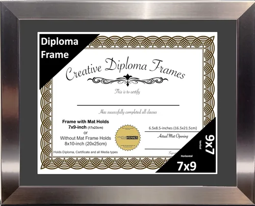 Vista 31 de Creative Picture Frames Carnegie - Marco de diploma de acero inoxidable con acabado de acero inoxidable de 6 x 8 pulgadas con caballete de vidrio