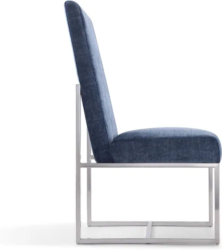 Vista 8 de Manhattan Comfort Element Mid Century - Silla de comedor tapizada moderna, juego de 6, color azul