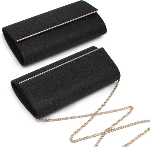 Vista 6 de Dasein Bolso de noche para mujer, bolso de mano con purpurina para boda, bolso de novia brillante para cóctel, fiesta, baile de graduación