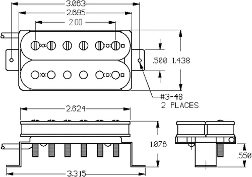 Vista 2 de Seymour Duncan SH-1b 59 Modelo 1-Conductor Pastilla - Puente Negro