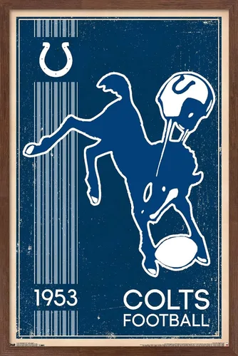 Vista 20 de Trends International NFL Indianapolis Colts - Retro Logo 14 Wall Poster, 14.725" x 22.375", Barnwood Framed Version