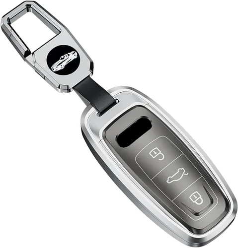 Vista 11 de ontto Carcasa ligera y duradera para llave de automóvil, funda de metal para llave de automóvil, protector de llave de resina compatible con Audi A3