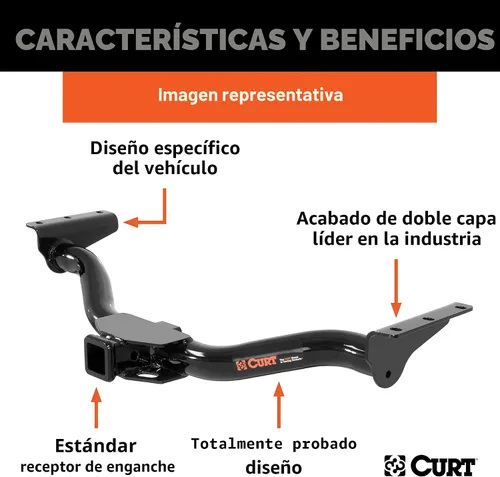 Vista 3 de CURT 13397 Enganche de remolque Clase 3, receptor de 2 pulgadas, Compatible con algunos modelos de Honda CR-V