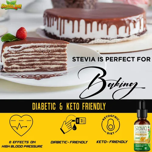 Vista 6 de Stevia Intl - Sabor a mantequilla, edulcorante líquido orgánico de stevia, sustituto del azúcar, extracto 100% puro, naturalmente dulce, sin azúcar