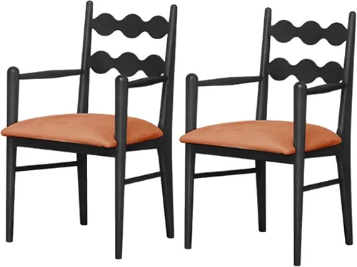 Vista 12 de Sillas de comedor tapizadas, silla de cocina con respaldo, silla de sala de estar con brazos versátil asiento de comedor de granja, sillas
