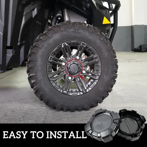 Vista 4 de SAUTVS Tapas de cubo de rueda para Polaris General 1000, cubierta central de llanta negra, para accesorios Polaris General 1000/4 2016-2021