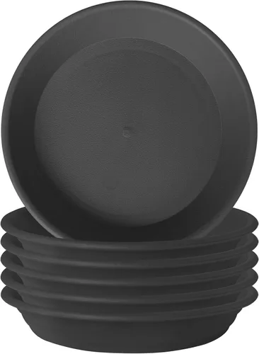 Vista 14 de 6 platillos de plástico para plantas de 5 pulgadas, tamaño individual, grueso y fuerte de 6, 8, 10, 12 pulgadas, bandeja de recogedor de agua