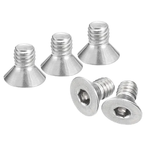 Vista 24 de uxcell tornillos de cabeza avellanada plana #8-32x1/2, 25 piezas de tornillos de cabeza plana con llave hexagonal de acero inoxidable 304, rosca