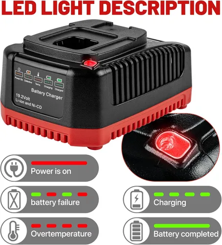 Vista 5 de Cargador de repuesto para Craftsman 19.2V cargador de batería C3 140152004 DieHard XCP Li-ion Ni-CD Batería 1425301 1323903 130279005 11375 11376