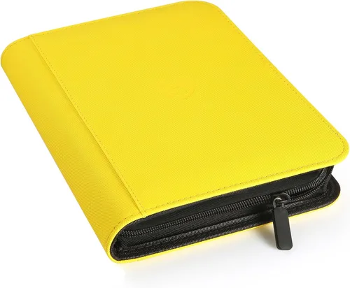 Vista 10 de Carpeta de tarjetas de 4 bolsillos con cremallera, 288 bolsillos para tarjetas comerciales Premium PU Cover, Side Loading, Ringless Card Binder