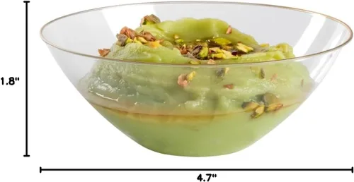 Vista 20 de Restaurantware Moderna - Cuencos de plástico de 6 onzas, 20 cuencos de ensalada desechables duraderos – Cuencos de plástico transparente resistentes