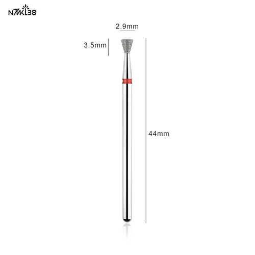 Vista 3 de Brocas de diamante cónico para preparación de uñas 3/32 vástago de broca limpiador de cutículas herramienta