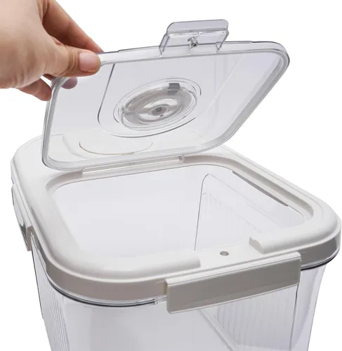 Vista 7 de Recipientes de alimentos de plástico con tapa y temporizador, contenedores de almacenamiento de alimentos herméticos para cocina, con taza medidora