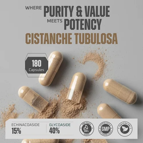 Vista 3 de Earth Elixir Suplemento Cistanche para hombres y mujeres – Potentes cápsulas de extracto de Cistanche Tubulosa para soporte diario de vitalidad