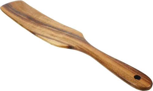 Vista 10 de Estilo europeo Mango largo Pala de madera Espátula ranurada Cocina Spurtle Madera Flipper Turner Madera Espátula Tarro Mantequilla Multifunción