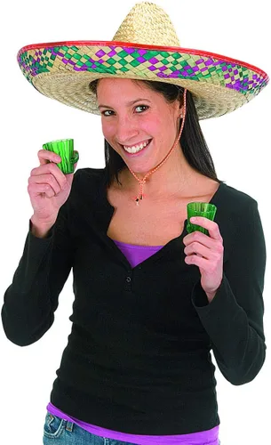Vista 3 de Fun Express Sombreros mexicanos de 12 unidades, auténticos sombreros de paja para decoraciones de fiesta del Cinco de Mayo, tamaño adulto
