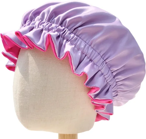 Vista 7 de AKISS - Exquisita gorra para dormir reversible con forro de satén para bebés, recién nacidos, niños grandes y pequeños y mamásmujeres