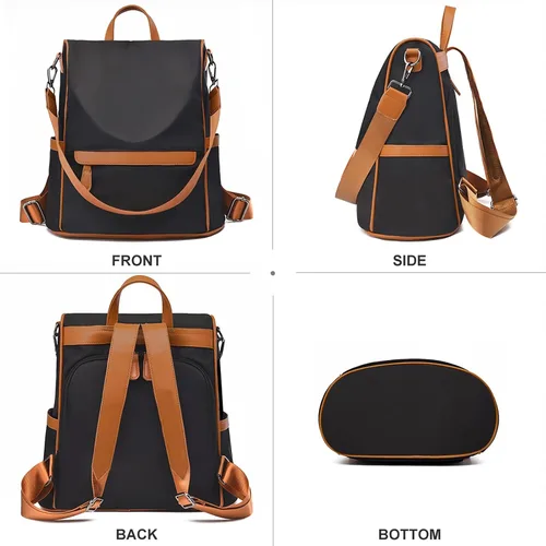 Vista 3 de Charmore - Mochila de viaje para mujer, de nylon, antirrobo, resistente al agua, ligera, estilo casual