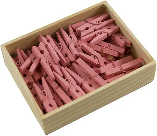 Vista 19 de JAM Papel® Mini Madera Ropa Pin Clips – 1 1/8" & 7/8 – 50 por caja, Blanco