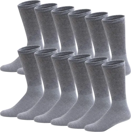 Vista 10 de 6 pares de calcetines tipo crew de algodón para diabéticos sin compresión para neuropatía