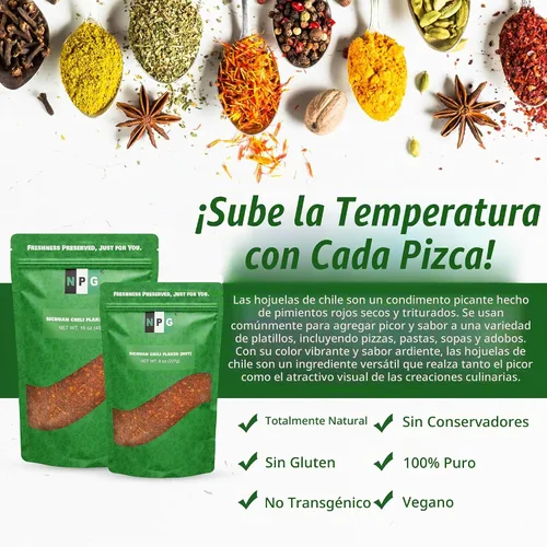 Vista 6 de NPG Copos de chile Sichuan de 16 onzas, copos de pimiento rojo triturado