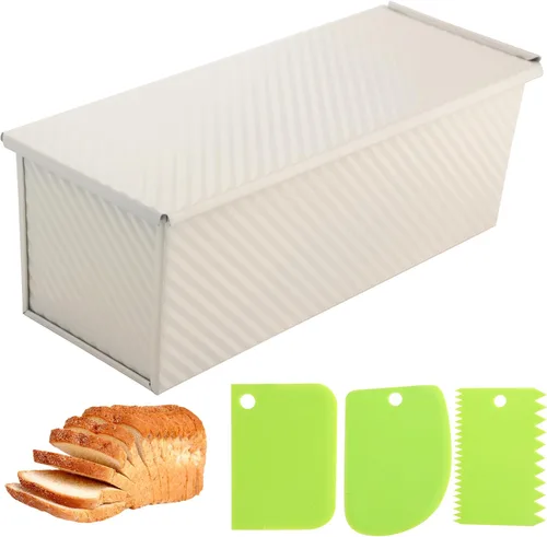 Vista 9 de Pullman - Molde para pan con tapa, acero aluminizado, 13 x 5 pulgadas Dorado