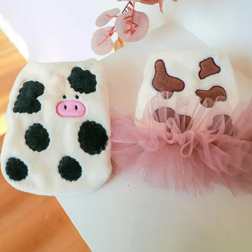 Vista 6 de Abrigo de invierno para perro, chaqueta acolchada para perro, camisas para perro, ropa impresa para mascotas, chalecos de falda de algodón en clima