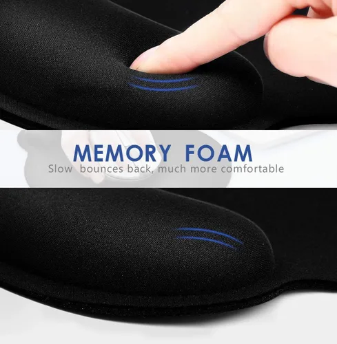 Vista 15 de Paquete de 3 alfombrillas ergonómicas para mouse con soporte para reposamuñecas, alfombrilla de mouse redonda para juegos con superficie lisa y base