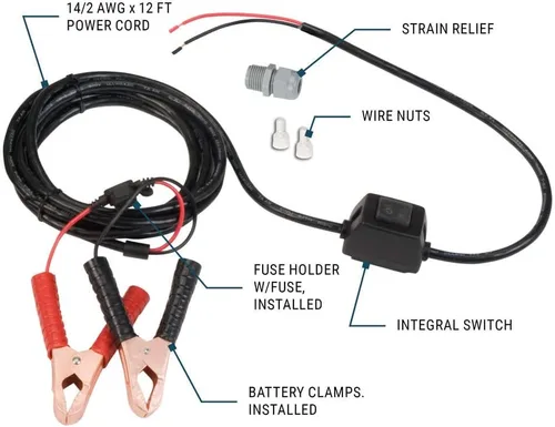 Vista 2 de GPI - Kit de reemplazo de cable de alimentación para bomba de transferencia de combustible G8P (accesorio original GPI 147500-02)