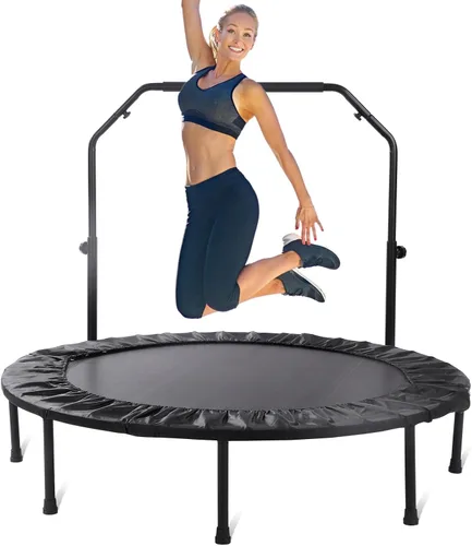 Vista 7 de Rebounder Trampoline for Adults, 40"/50" Foldable Spring Fitness Trampoline - 450 lbs Capacity, Quiet & Stable Indoor/Outdoor Exercise Equipment for