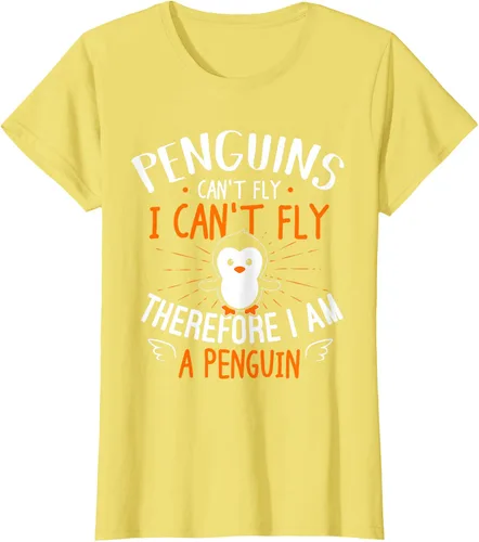 Vista 44 de Penguins Can't Fly Shirt - Camiseta de regalo para amantes de los pingüinos, Azul Azul Marino