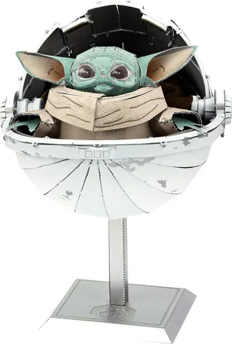 Vista 3 de Fascinations Metal Earth Premium Series Star Wars Mandalorian The Child Kit de modelo de metal 3D con pinzas