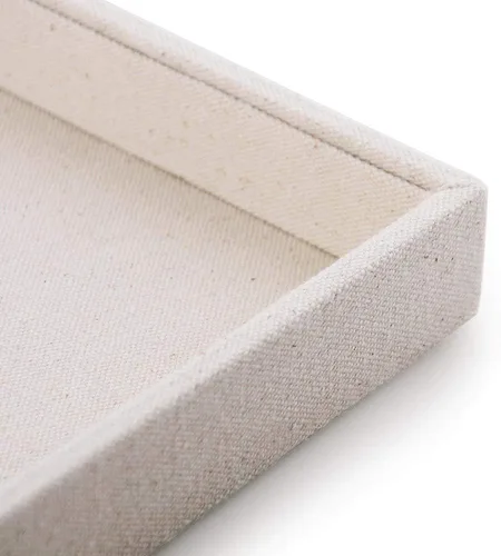 Vista 5 de Oirlv - Bandejas apilables de lino para joyería organizador de escaparate para anillos y collares