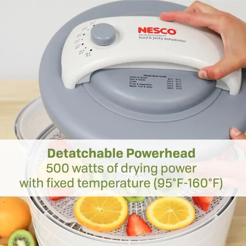 Vista 7 de Nesco FD-61 Snackmaster Encore Deshidratador de alimentos para excelente Jerky y bocadillos, 4 bandejas, gris