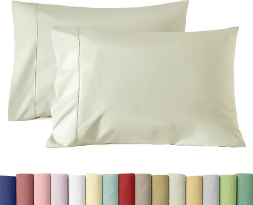Vista 25 de WINLIFE Juego de 2 fundas de almohada de algodón 100%, tamaño estándar, de fibras largas, 20×26 pulgadas, fundas de almohada frescas, transpirables
