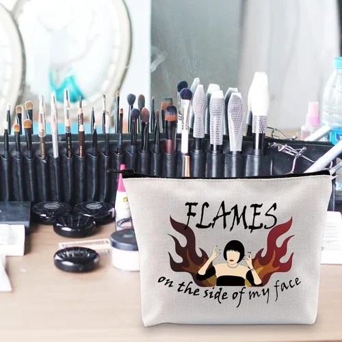 Vista 7 de POFULL Regalo blanco del amante de la película en el lado de mi cara con cremallera bolsa bolsa regalo de película, Bolso Flames On The Side Of My
