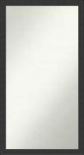 Vista 346 de Amanti Art Espejo de baño negro para sobre fregadero, 22 x 22 pulgadas, espejo de tocador cuadrado estrecho negro Avon, marco de madera casual