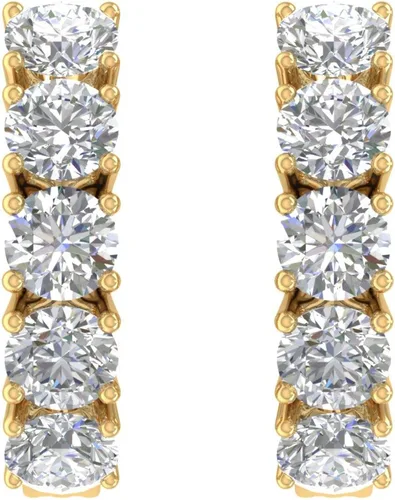 Vista 2 de Aretes tipo argolla de diamantes de 2 quilates en oro de 10 quilates con certificación IGI