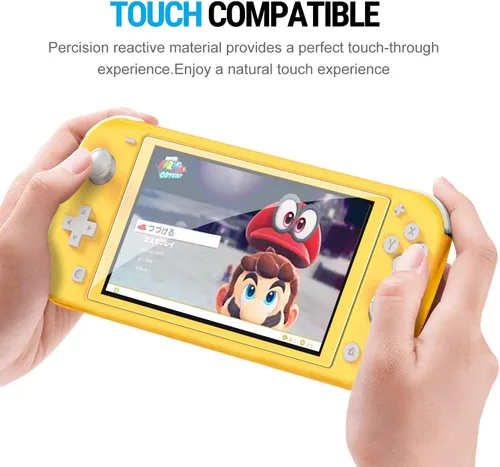 Vista 7 de Paquete de 4 Protector de pantalla de vidrio templado para Nintendo Switch Lite, iVoler transparente HD, alta definición, transparente antiarañazos