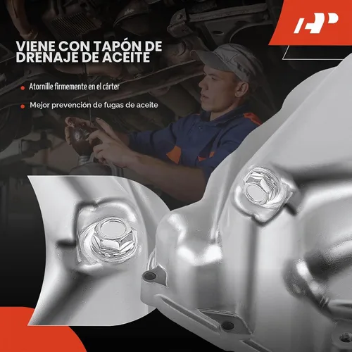 Vista 6 de A-Premium Cárter de aceite de motor con tapón de drenaje compatible con Acura MDX 2003-2006 y Honda Odyssey 2007-2010, Pilot Ridgeline 2006-2008