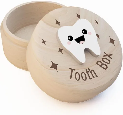 Vista 8 de Caja de hadas de dientes para niñas con bolsa de fiary bonita caja de madera tallada 3D Dientes perdidos para niños, recuerdo de dientes caídos