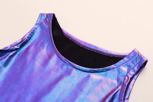 Vista 3 de SUGARETTY Vestido metálico para niñas, vestidos brillantes y brillantes para fiestas