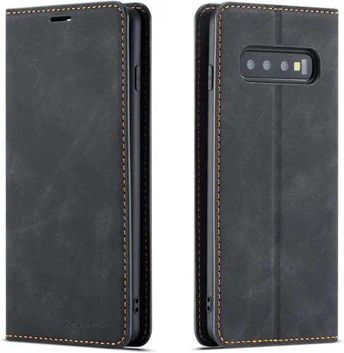 Vista 13 de QLTYPRI Funda para Samsung Galaxy S8, funda de piel sintética premium TPU parachoques con tarjetero Kickstand adsorción magnética oculta a prueba