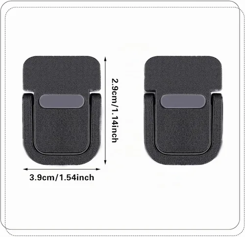Vista 2 de Abeillo 2 soportes elevadores de teclado portátil, autoadhesivo, soporte invisible para teclado de computadora para escritorio, pies de laptop Negro