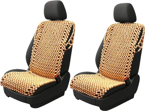 Vista 9 de ZONETECH Funda para Asiento con Cuentas de Madera y Diseño Encordado en Negro - Cojín Masajeador para Conductor de Vehículo de Calidad Superior