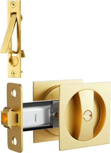 Vista 12 de Lethato Hardware de bolsillo para puerta, cerradura de puerta de bolsillo con indicadores, pestillo de puerta de bolsillo, puerta de bolsillo