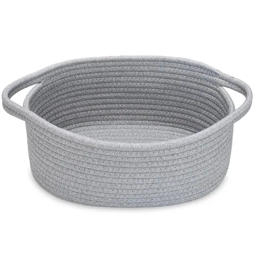 Vista 34 de ABenkle Cesta Pequeña con Asas - Contenedor de Almacenamiento Tejido de Cuerda Decorativo Duradero Cubo Organizador de Estante, Cesta de Regalo