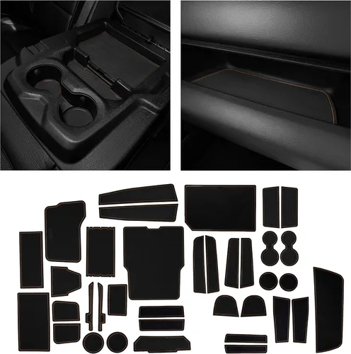 Vista 14 de CupHolderHero compatible con accesorios clásicos RAM 1500 2013-2024 – Insertos de portavasos interiores personalizados premium antideslizantes