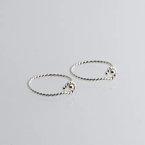 Vista 32 de Aretes de plata de ley abiertos para cartílago, tragus, delgados, calibre 22